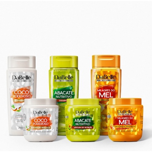 DaBelle Kit Fonte de Nutrição e Reparação Shampoo + Máscara - 6 Produtos em Oferta na Shopee