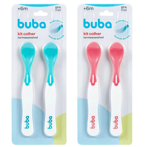 Kit 2 de Colheres Termossensível para Bebê Buba