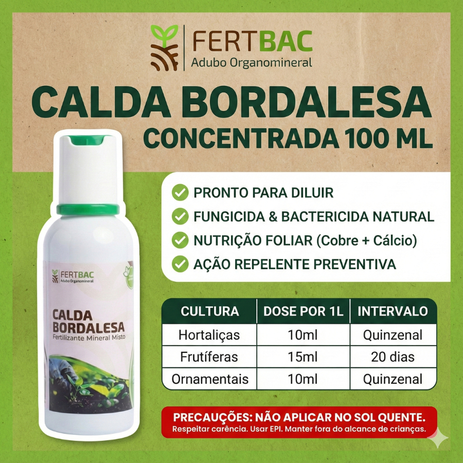 Calda Bordalesa Super Concentrada 100ml | Rende Muito | Adubo Foliar e Fungicida Potente em Oferta na Shopee