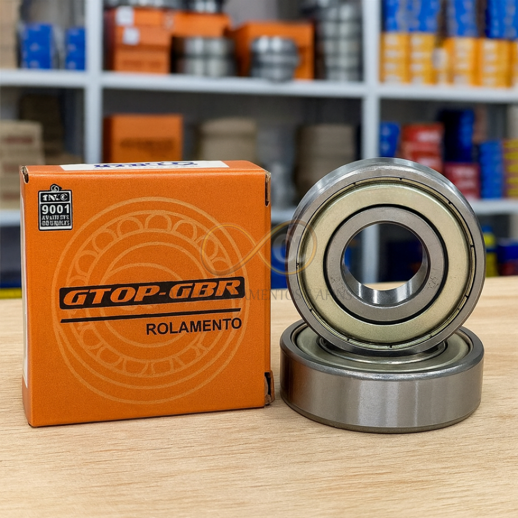 Kit Rolamentos 6201 2RS ZZ C3 GBR 12x32x10mm Rolamento Rigido Esferas Automotivo Industrial Agricola