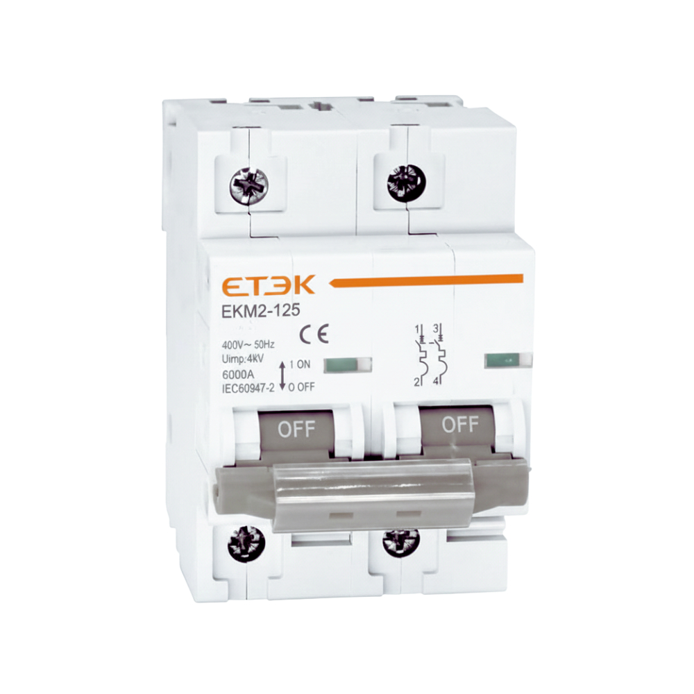 Disjuntor Bipolar 6KA 80A 100A 125A Din MCB 2 Polos Etek em Oferta na Shopee