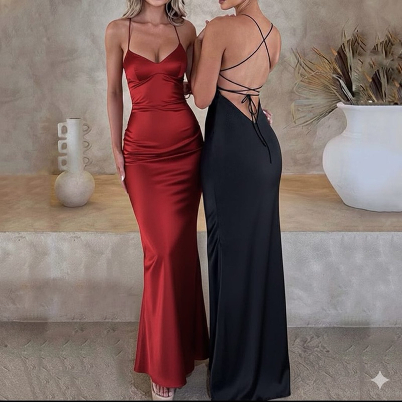 VESTIDO LONGO SEREIA ACETINADO ALÇA REGULAGEM DECOTE MODELADO COM BOJO CHIC ELEGANTE FESTA FORMATURA em Oferta na Shopee