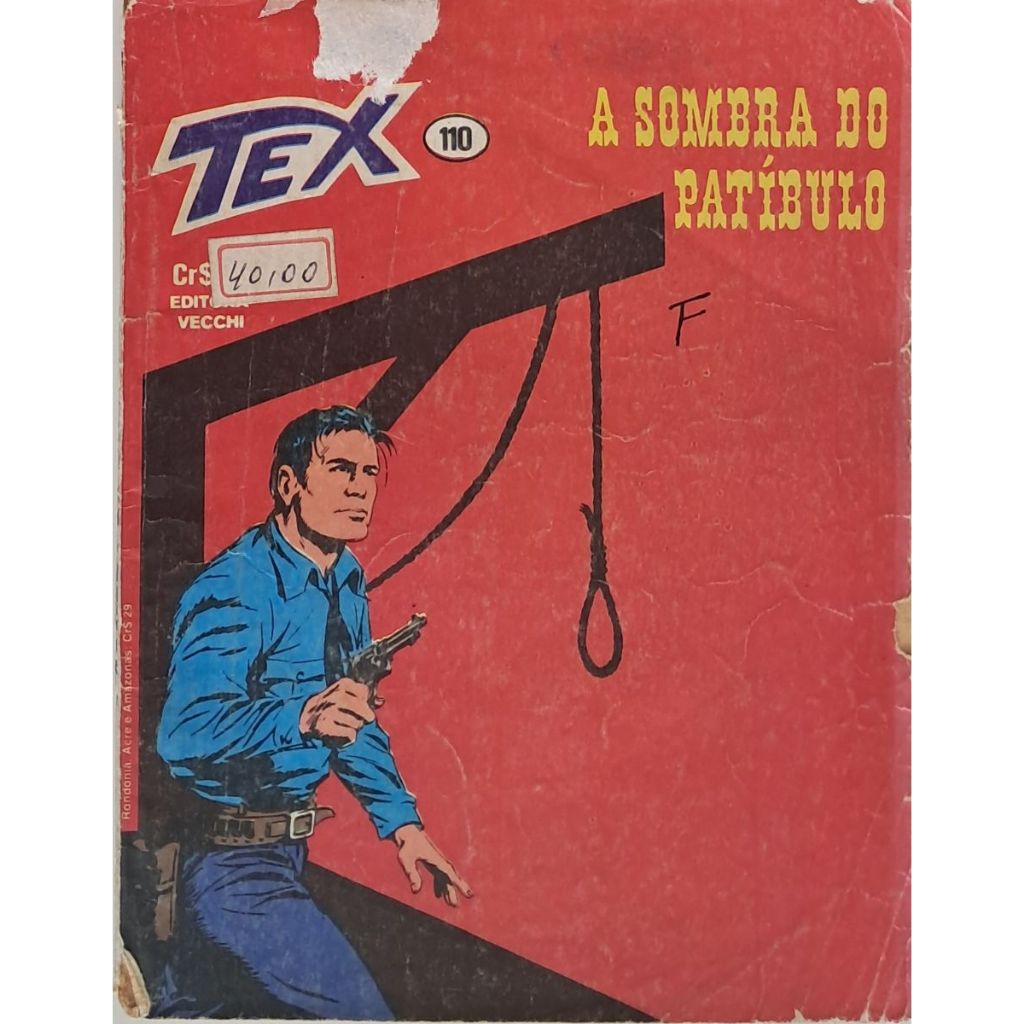 Gibi HQ - TEX nº 110 - Editora Vecchi - Sombra do Patíbulor - 1980 - 1ª Edição