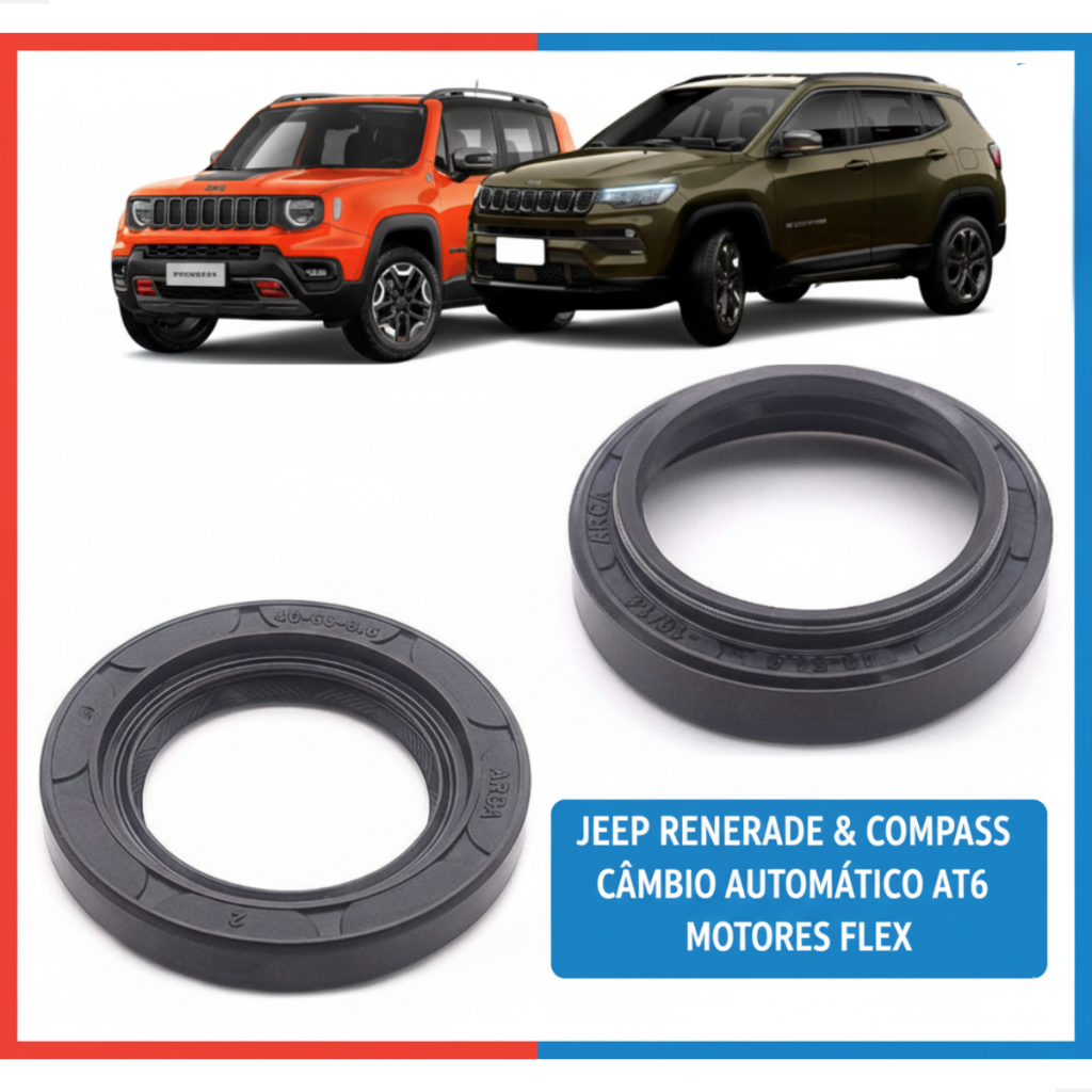 Retentor Saída Câmbio Tulipa Jeep Renegade Compass 4x2 Flex  Automatico AT6 - 6 velocidades