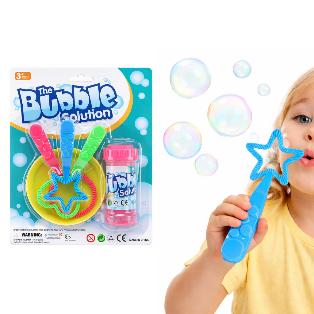 Kit Solta Bolhas Formas Coração Estrela Círculo Brinquedo Água Verão Menino Menina