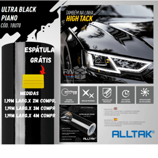 Adesivo vinílico, Black Piano ultra, Alltak, Envelopamento Automotivo, residencial ,Preto em Oferta na Shopee