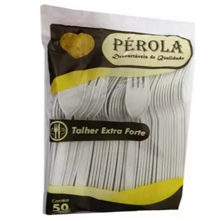 Garfo Refeição Reforçado Extra Forte Pérola | Garfo Plástico Resistente | 50, 100 ou 200 Unidades em Oferta na Shopee