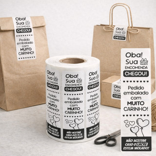 Etiqueta Lacre Delivery Oba Sua Encomenda Chegou - Feito Com Carinho - Embalado Com Amor …