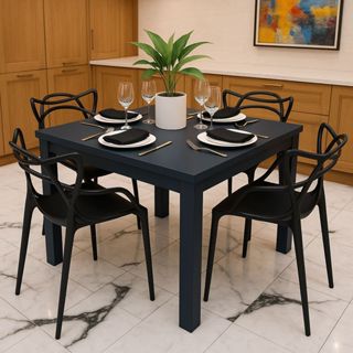 Mesa de Jantar Compacta para 4 Lugares com 4 Cadeiras Allegra em Oferta na Shopee
