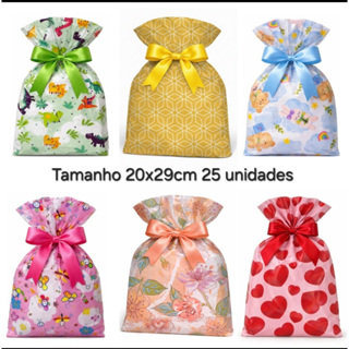 Saco de Presente BOPP 20x29cm 25 unidades Varias Estampas Premium em Oferta na Shopee