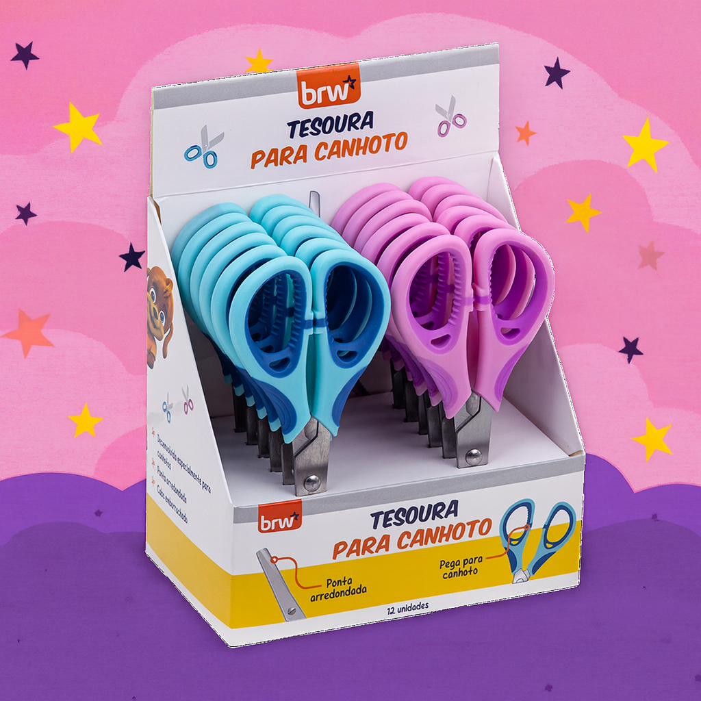 TESOURA DE AÇO 13CM P/ CANHOTO em Oferta na Shopee