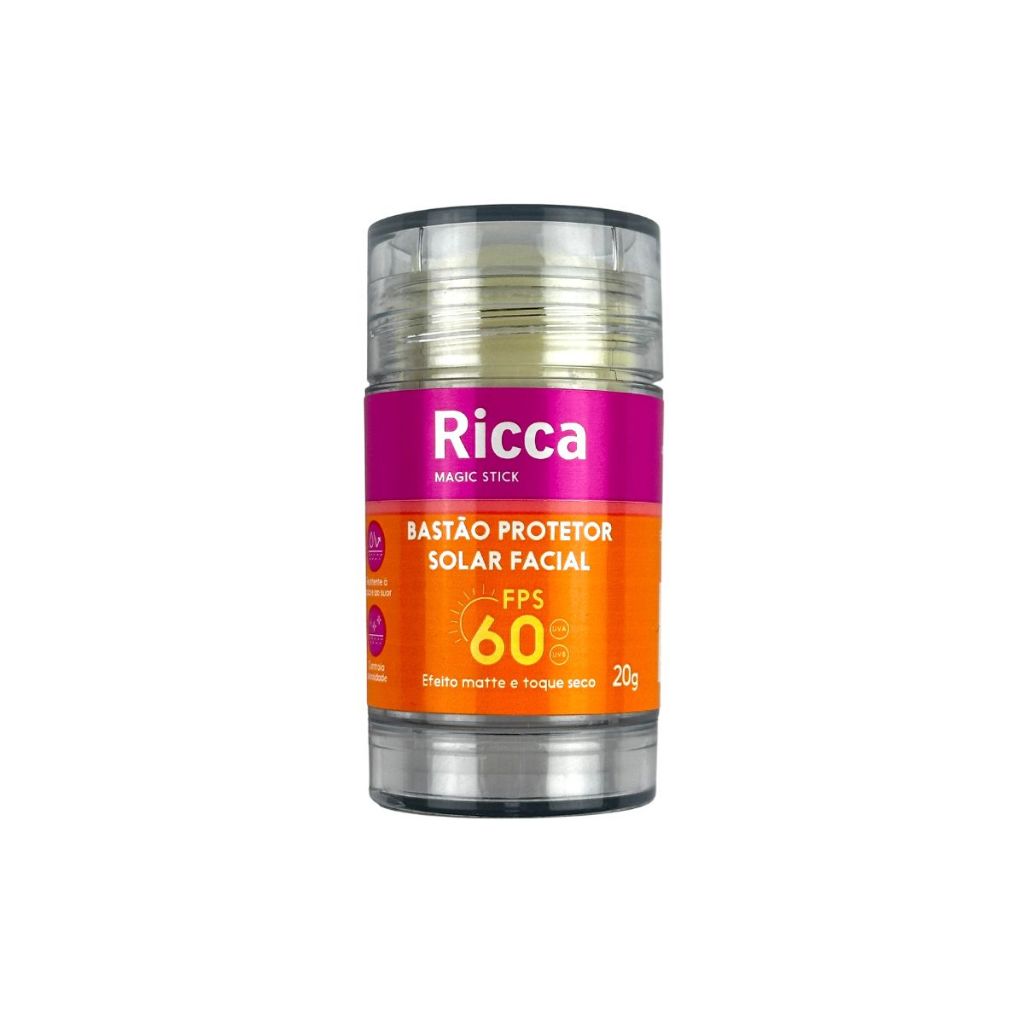 Protetor Solar Facial Bastão Fps60 Ricca 20g