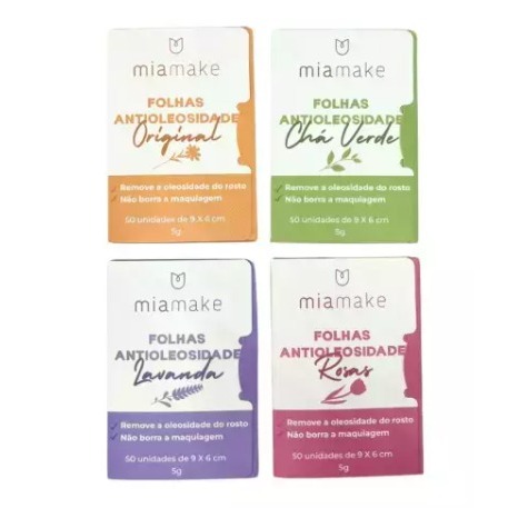 Folhas Antioleosidade – Miamake | 50 unidades por envelope