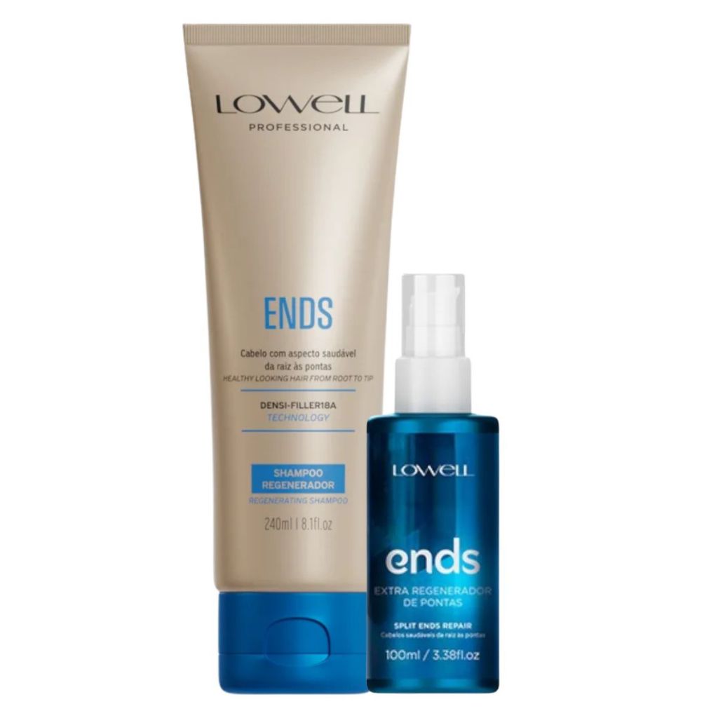 Kit Ends 1 Shampoo 240ml 1 Extra Regenerador de Pontas 100ml Lowell