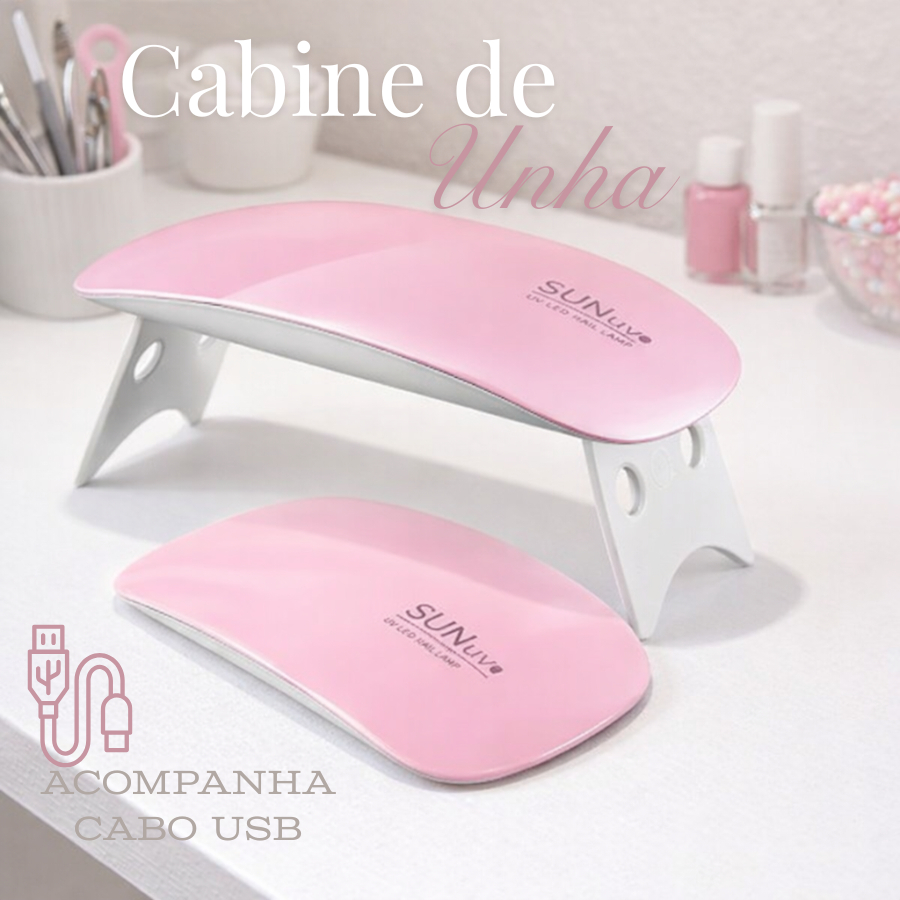 Cabine LED UV para Unhas Gel e Fibra Sun Mini Portátil Estufa Forninho Polygel Manicure em Oferta na Shopee
