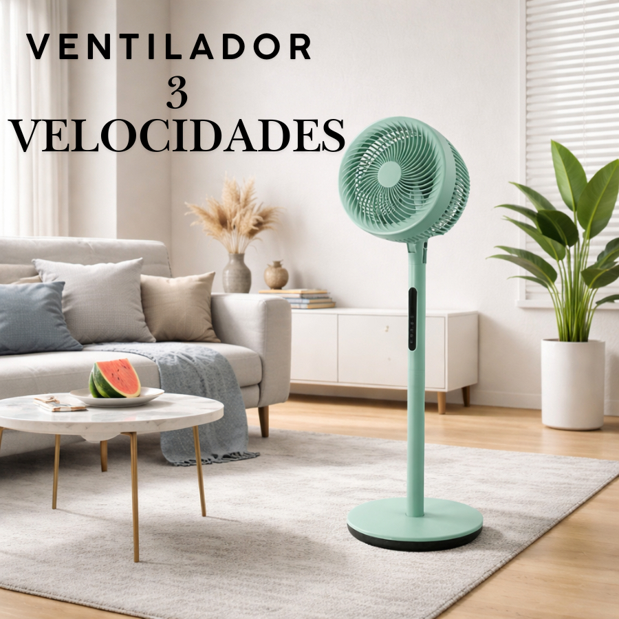 Ventilador de Mesa e Coluna com Altura Ajustável 3 Velocidades Silencioso para Quarto e Sala