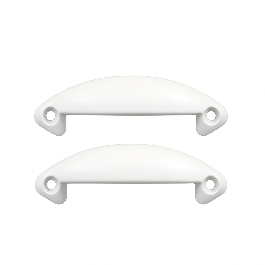 Puxador branco - 1 par para cama box e baú ou casal e recamier