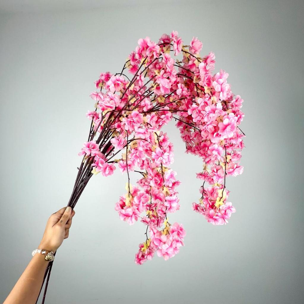 Flores Galho de Cerejeira Rosa Pessegueiro Artificial Para Enfeite Decoração-A-506 ROSA