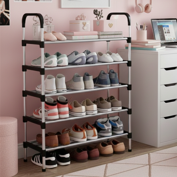 Sapateira organizadora multiuso prática 5 andares Multiuso Desmontável Organizadora Multiuso Sapatos Livros Brinquedos