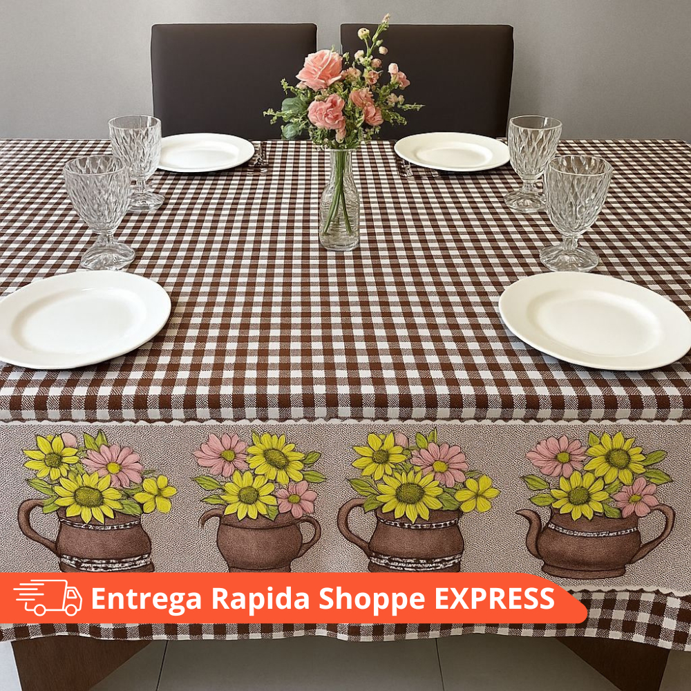 Toalha Forro de Mesa Tecido de 4 6 e 8 Cadeiras Oxford Premium para Cozinha Casa Decoração Festa