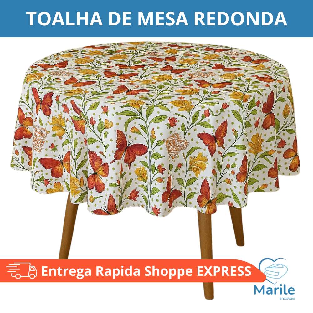 Toalha De Mesa Redonda Oxford Premium Várias Estampas 1,40m Cozinha Decoração