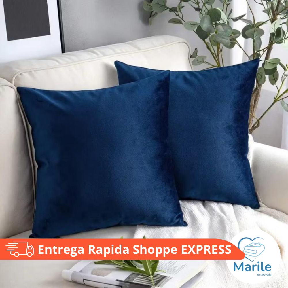 Kit 2 4 6 8 Capas de Almofadas 45x45 cm Tecido Suede Liso Decorativa com Zíper Invisível em Oferta na Shopee