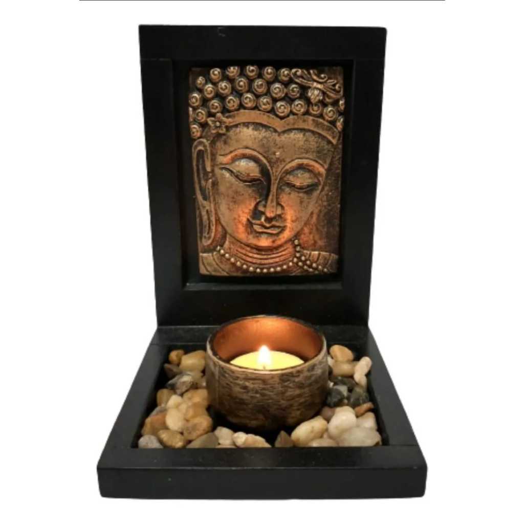 Imagem Jardim Zen Buda com vela e pedra