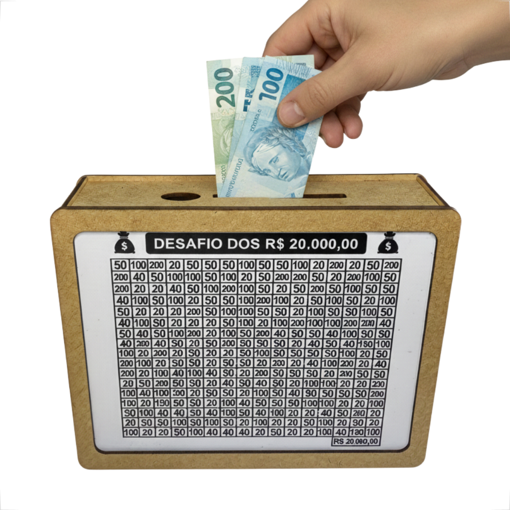 Cofre Desafio Woodbox MDF Metodo Kabebo Japones 22x18x6cm MDF Adesivado