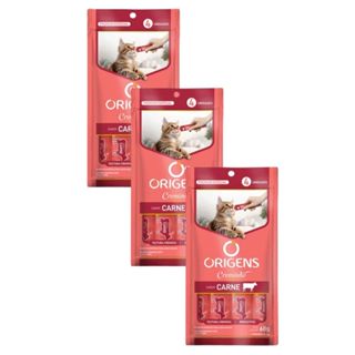 kit 3x Petisco Origens Creminho Carne para Gatos - 60g em Oferta na Shopee