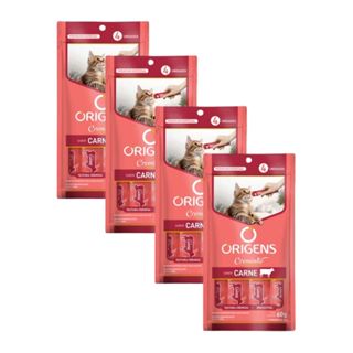 Kit 4x Petisco Origens Creminho Carne para Gatos - 60g em Oferta na Shopee