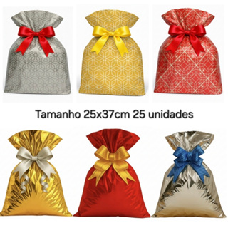 Saco de Presente BOPP 25x37cm 25 unidades Metalizados Varias Estampas Premium em Oferta na Shopee
