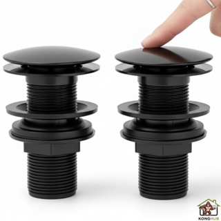 Kit 2 Válvula Click Preto Para Pia Banheiro Lavatório Cuba Abs 7/8 Alta Qualidade em Oferta na Shopee