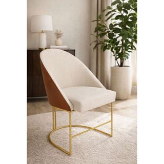 LINHO/CORINO - Poltrona Cadeira Lua Sala de Jantar Mesa Cozinha Base de Ferro Dourada em Oferta na Shopee