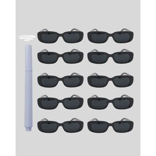 KIT 20 OCULOS TIK TOK RETRO + CANETA GIZ BRANCA FESTA CASAMENTO EVENTO COR PRETO em Oferta na Shopee