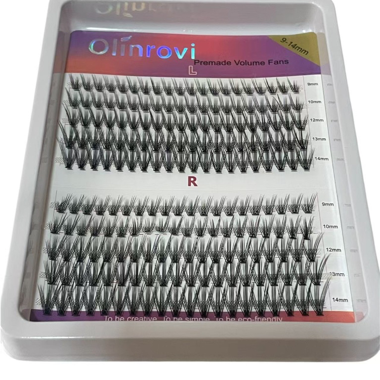 Fans de cílios pré-montados inclinados (L/R) em Oferta na Shopee