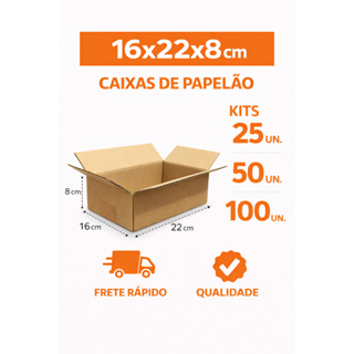 50 caixas de papelao 22x11x8 forte ecommerce envios rapido correios sedex barata em Oferta na Shopee