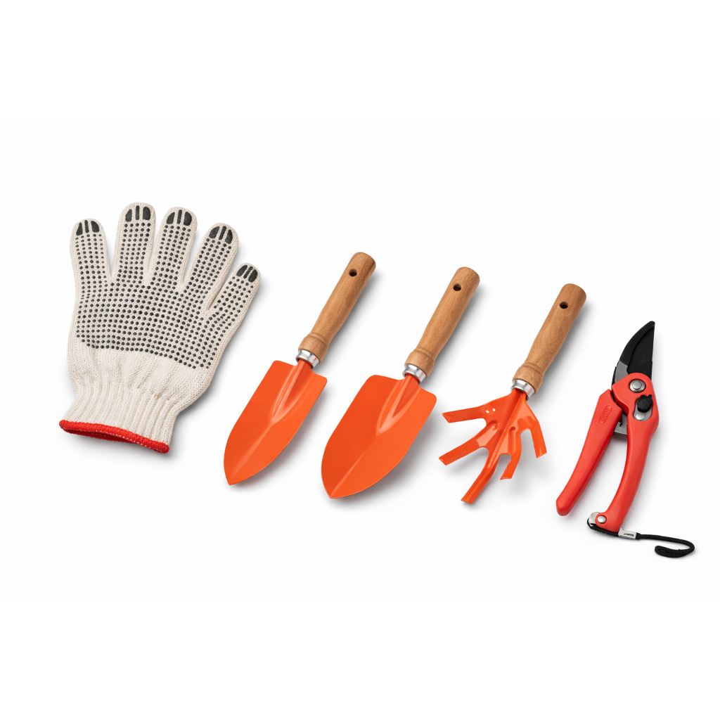 Conjunto Jardinagem 3 Peças + Tesoura Poda 7" FERJA  + PAR DE  LUVAS DE  BRINDE