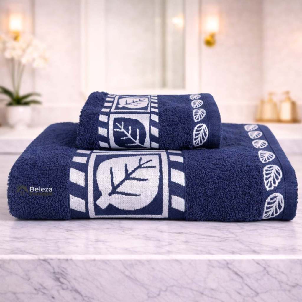 Kit Jogo de Toalha de Banho e Rosto Grande Gigante100% algodão Bordado Premium Luxo 1 Banho +1 Rosto
