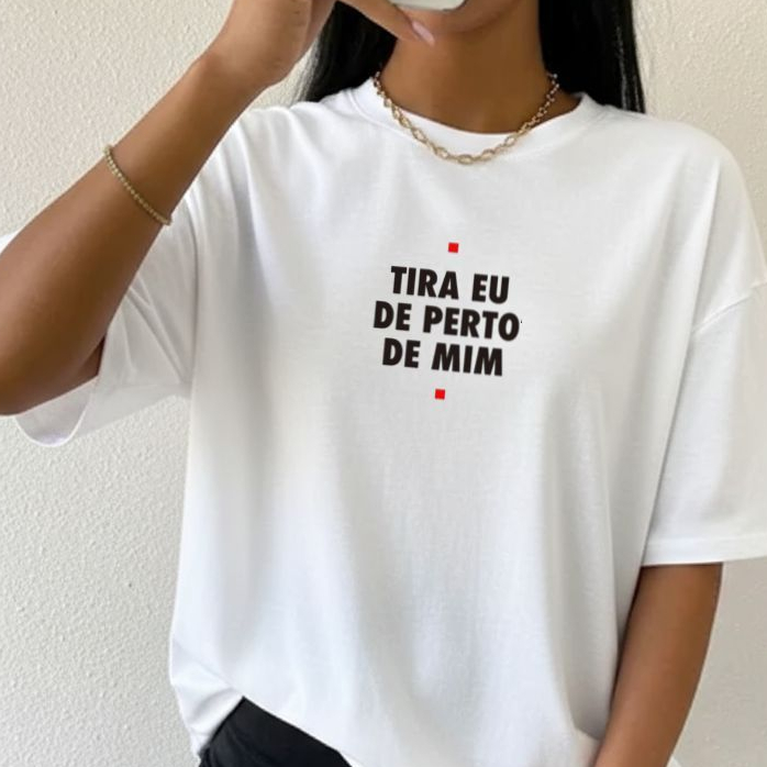 Camiseta Camisa 100% Oversized Feminina Algodão Comédia Meme Frase Engraçada Estilosa Humor Ácido