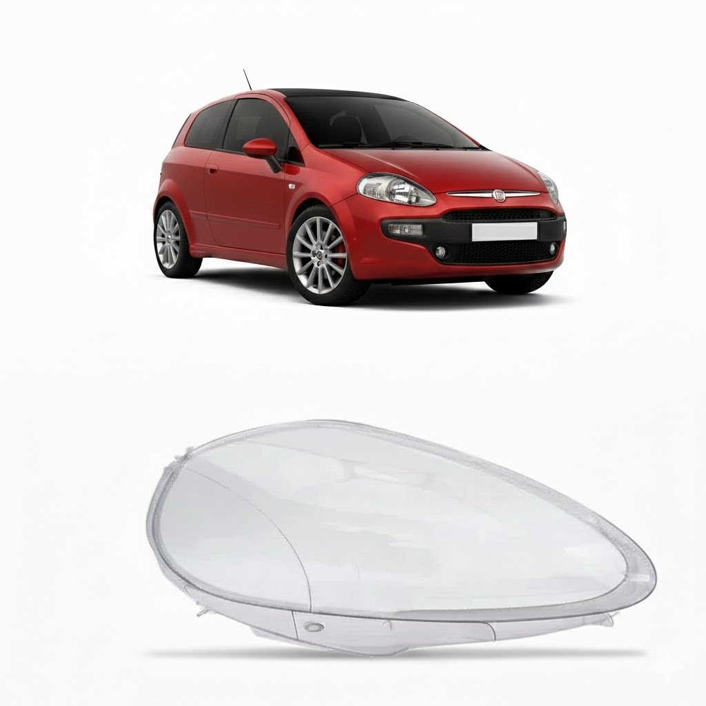 Lente Farol Fiat Punto 2012 2013 2014 2015 2016 2017 Em Acrílico de Alta Resistência