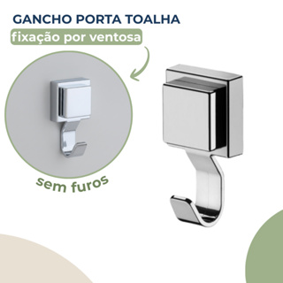 Gancho De Parede Cabide Suporte Porta Toalha Banho Rosto Banheiro Cromado Ventosa Sem Furo em Oferta na Shopee