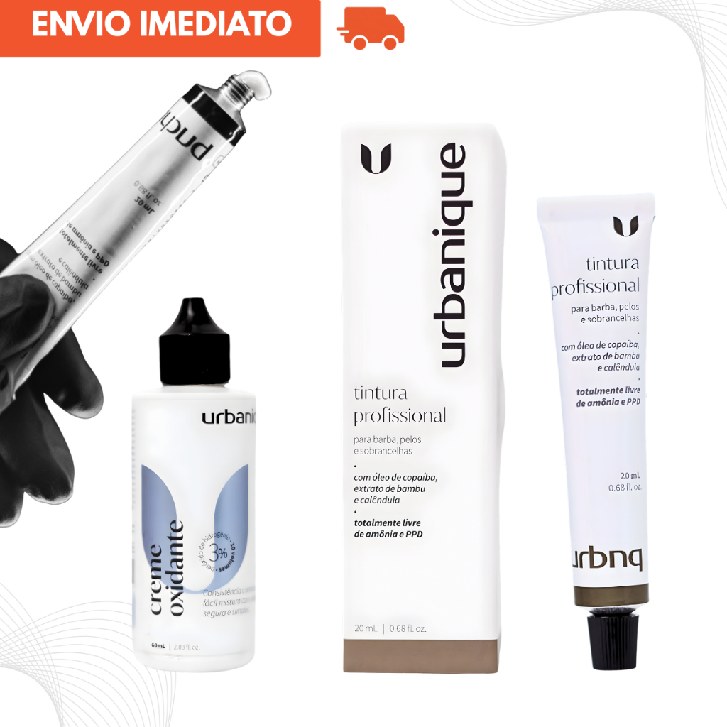 Kit Tintura e Oxidante Urbanique para Cílios Sobrancelhas Barba em Oferta na Shopee