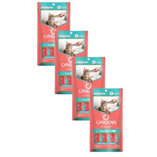 Kit 4x Petisco Origens Creminho Salmão para Gatos - 60g em Oferta na Shopee