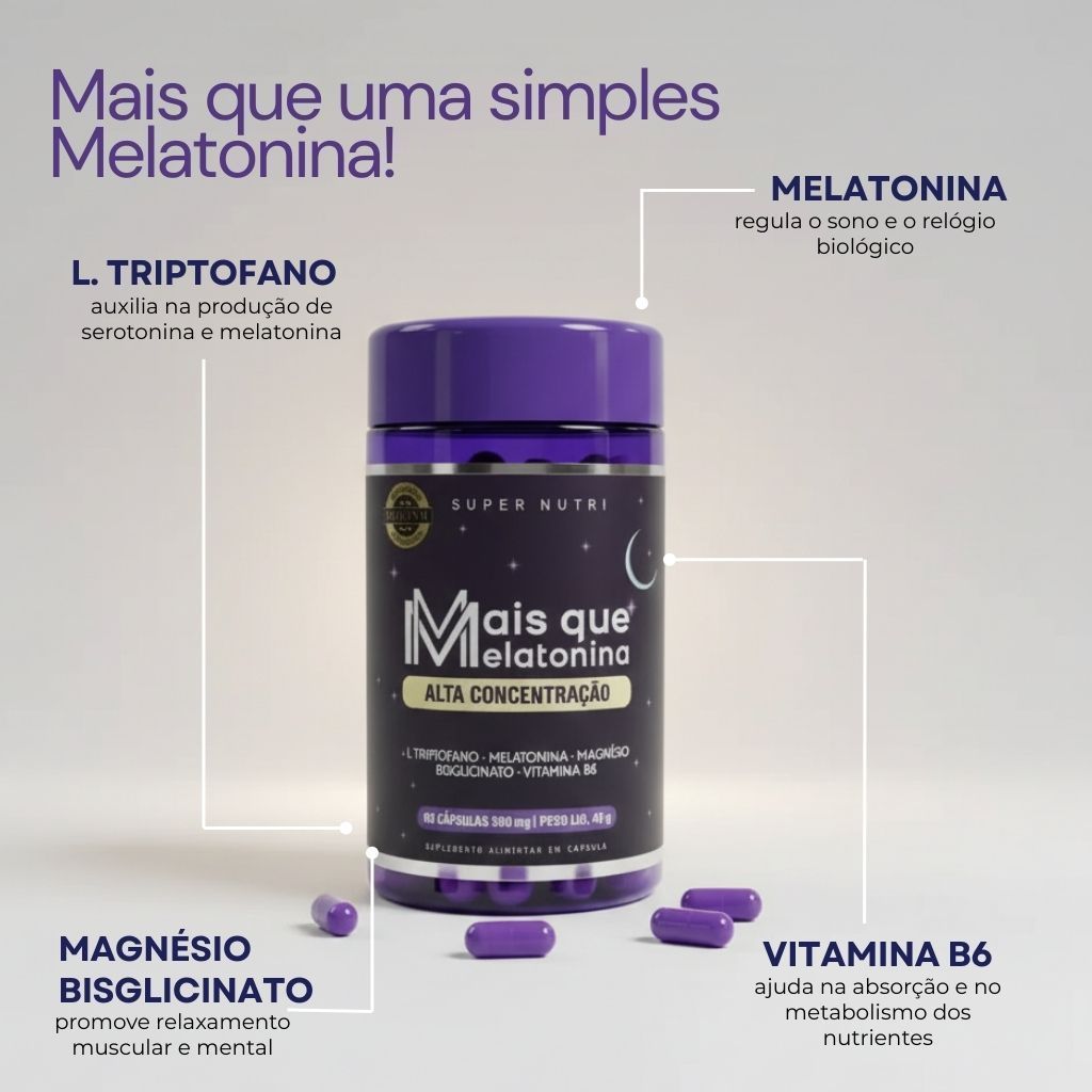 Kit 3 Mais que Melatonina 500mg | Sono de Qualidade | Relaxamento e Bem-Estar | Suplemento Original