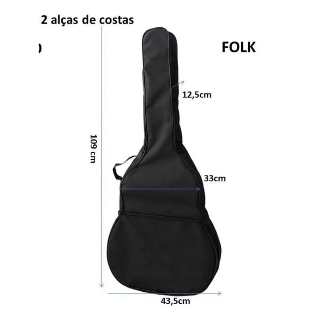 Capa Bag bolsa simples Para Violão Case Clássico Folk Alça Dupla Premium em Oferta na Shopee