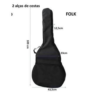 Capa Bag bolsa simples Para Violão Case Clássico Folk Alça Dupla Premium em Oferta na Shopee