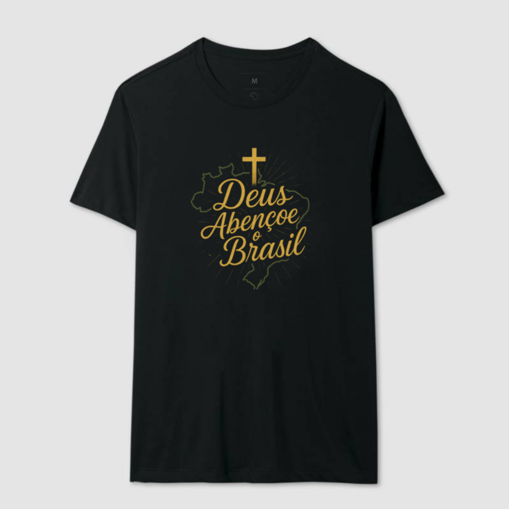 Camisa Bolsonaro Brasil Unissex Casual Camiseta Deus abençoe o Brasil 100% algodão