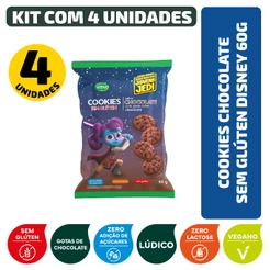 Kit Cookies Chocolate Sem Glúten Star Wars Disney 60G - 4 Unidades