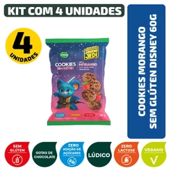 Kit Cookies Morango Sem Glúten Star Wars Disney 60G - 4 Unidades