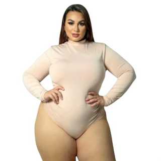 O MELHOR BODY FEMININO COLLANT MANGA LONGA GOLA ALTA PLUS SIZE SEGUNDA PÉLE BODY SUAVE LEVE E PRATICO em Oferta na Shopee